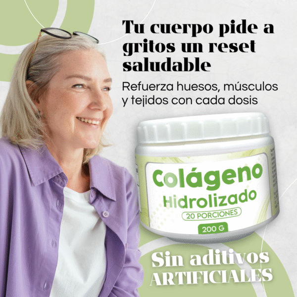 Suplemento Colágeno Hidrolizado VitalVibe 200g con Vitamina C – envase 20 porciones