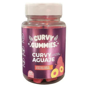 Gomitas Curvy Gummies con aguaje y fitoestrógenos, sabor a frutos rojos, suplemento natural para mujeres.