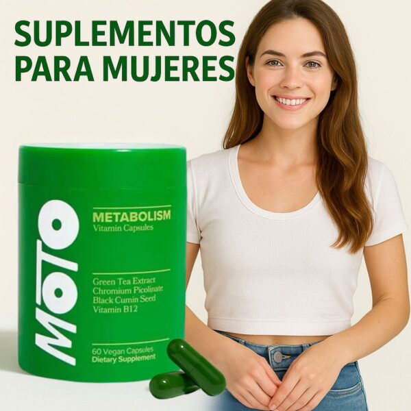 MOTO Metabolismo – Suplemento Termogénico con Té Verde y B12 - Imagen 2
