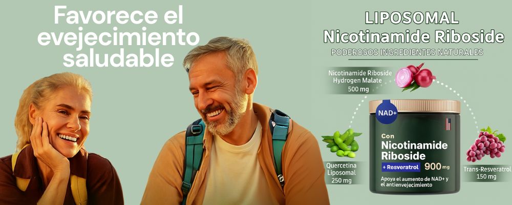 Nicotinamide Riboside con Resveratrol liposomal suplemento VitalVibe para energía, metabolismo y antienvejecimiento