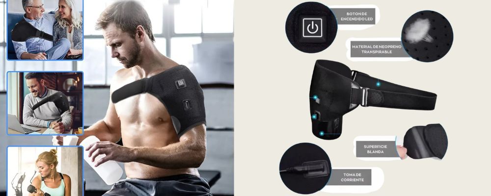 Hombrera eléctrica terapéutica VitalVibe para dolor de hombros y tensión muscular
