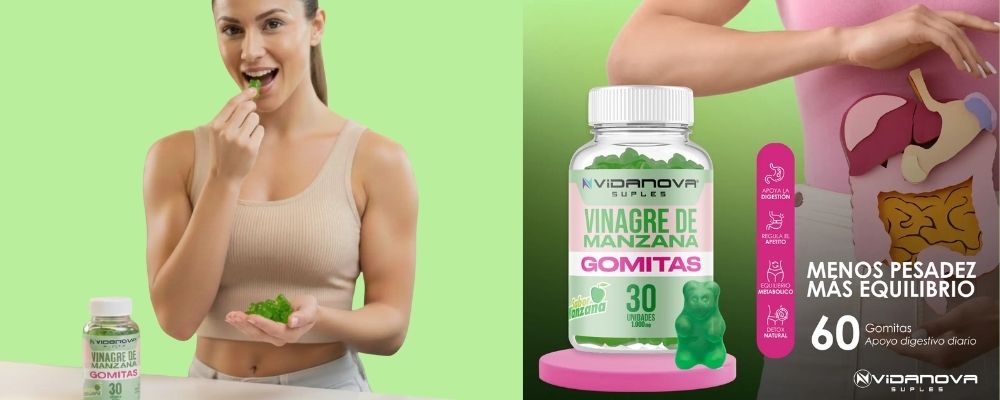 vinagre de manzana gomitas digestion metabolismo control peso